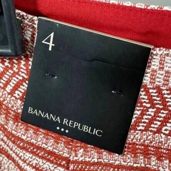 NEW Banana Republic Skirt Womens 4 Red White Striped Woven preppy classic - Picture 7 of 11